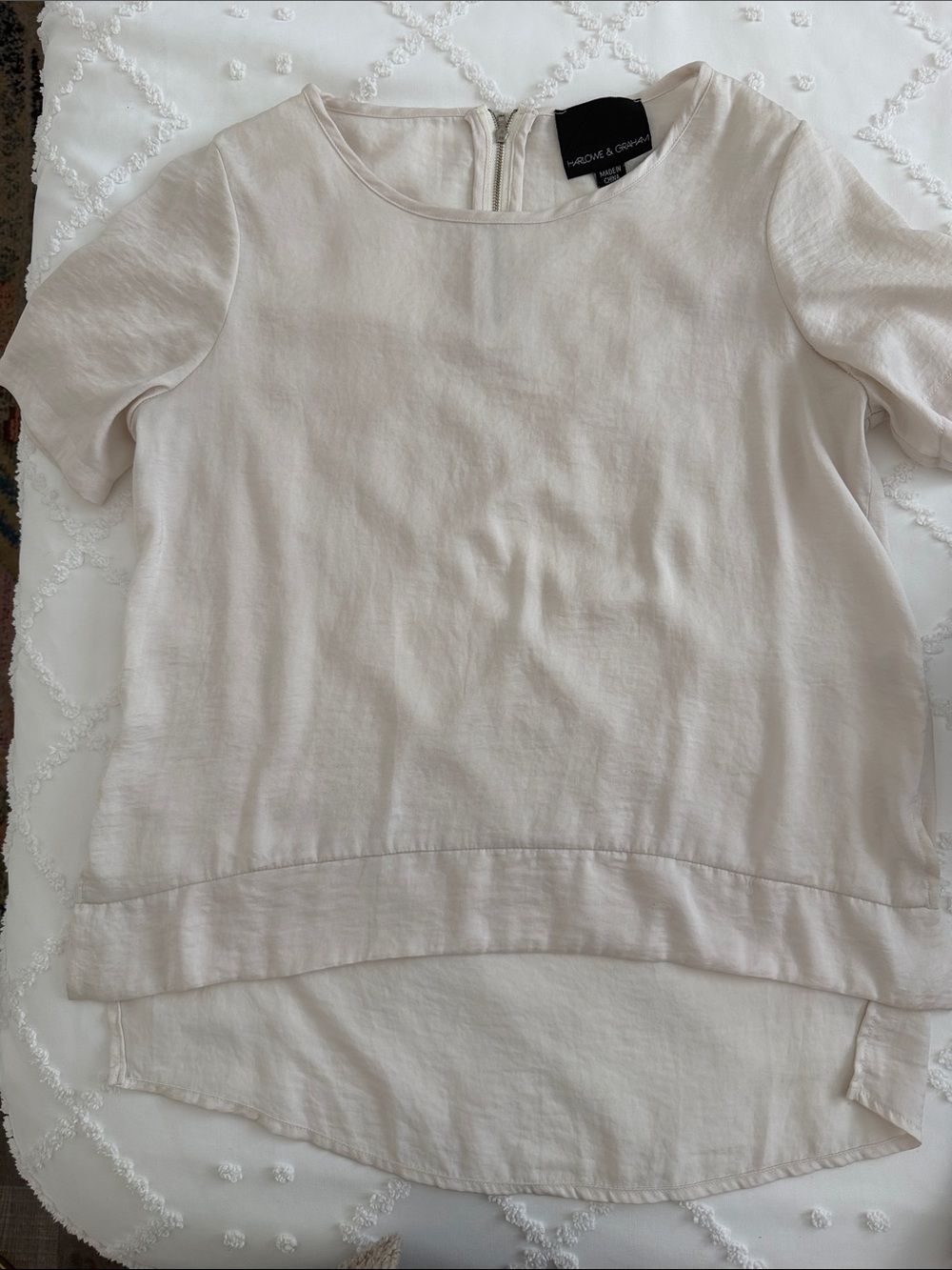 Harlow & graham Cream flowy Short Sleeve Top